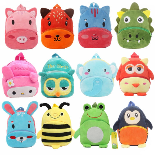 Mochilas Escolares para Niños- Animales de Felpa